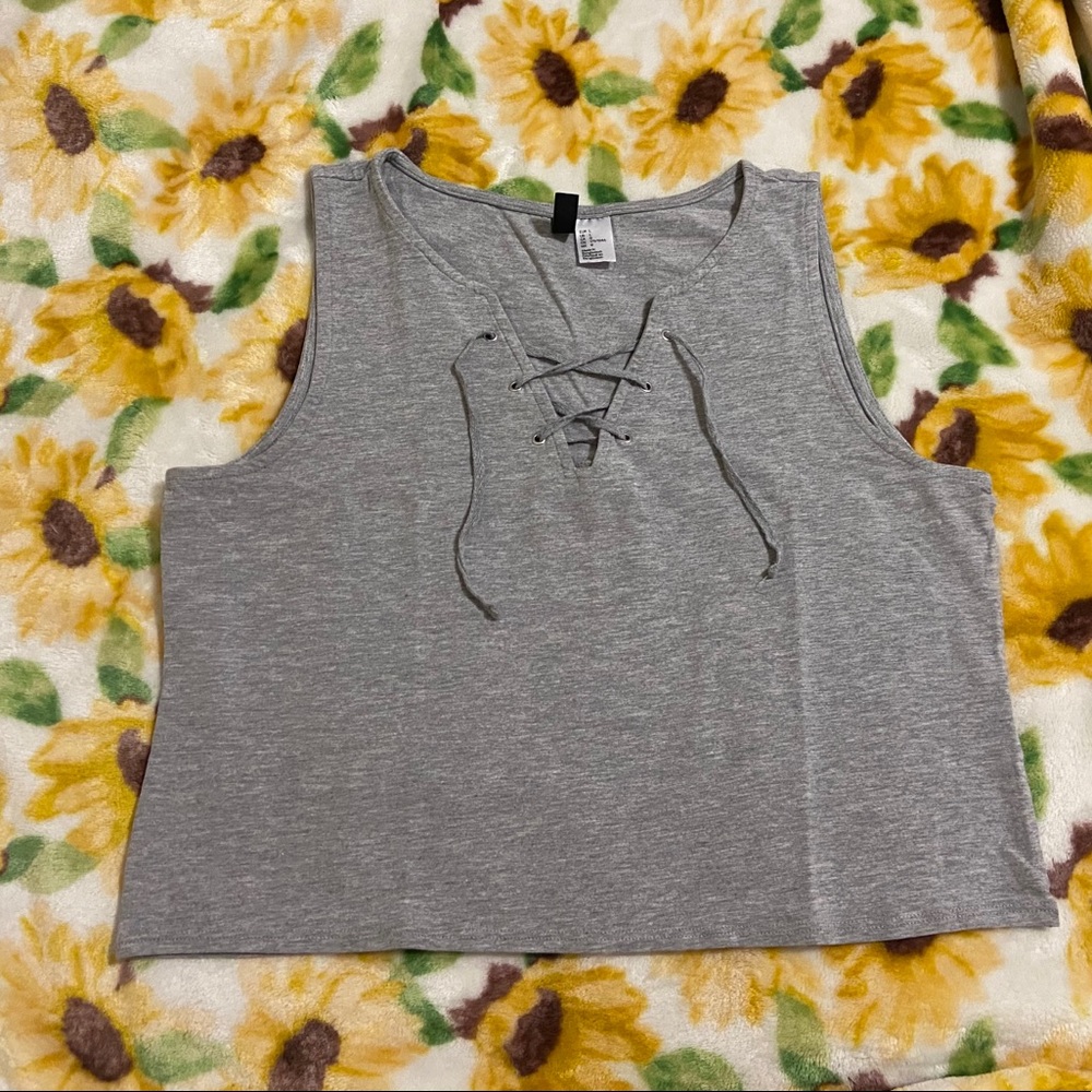 Gray Crop Top